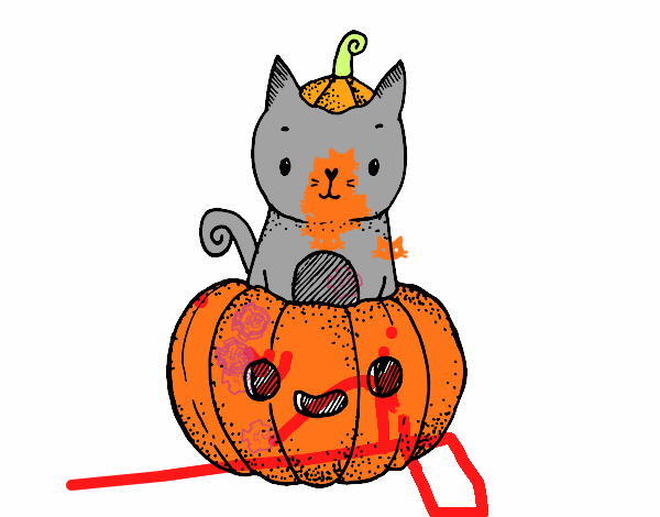 Un gatito de Halloween