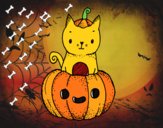 Un gatito de Halloween