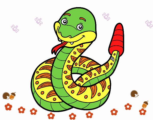 Una serpiente de cascabel