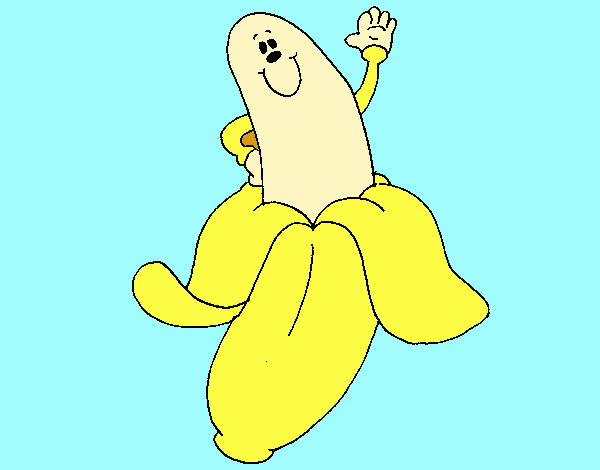 banana a medio pelar