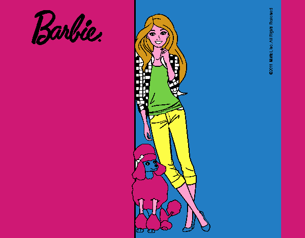 Barbie con cazadora de cuadros