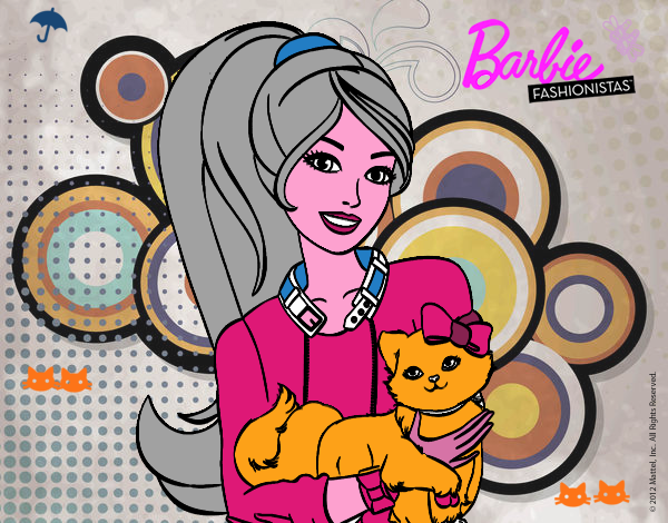 Barbie con su linda gatita