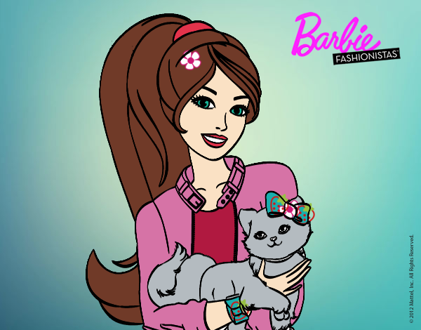 Barbie con su linda gatita