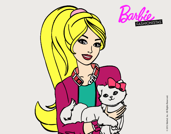 Barbie con su linda gatita