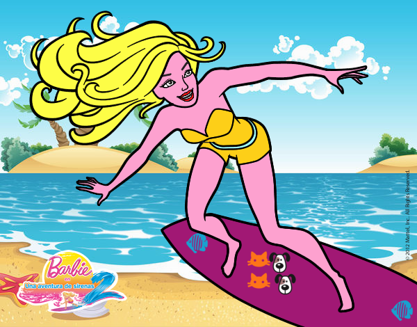 Barbie con su tabla