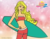 Barbie con tabla de surf