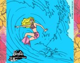 Barbie practicando surf