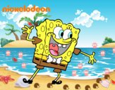 Bob Esponja saludando