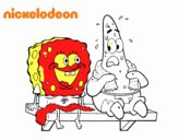 Bob Esponja y Patricio en bañador