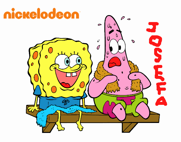 Bob Esponja y Patricio en bañador