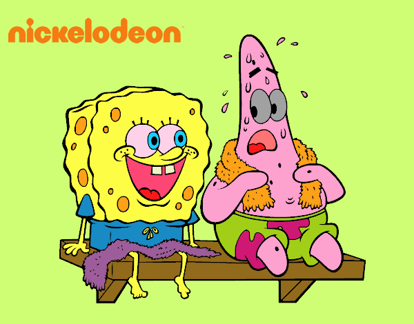 Bob Esponja y Patricio en bañador