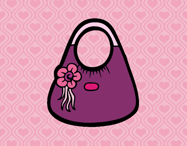 Bolso de asas con flor