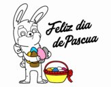 Conejo con muchos huevos de Pascua