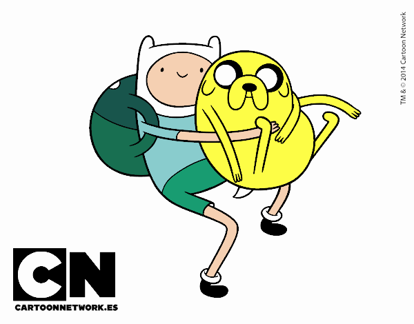 Finn y Jake abrazados