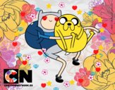 Finn y Jake abrazados