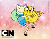 Finn y Jake abrazados