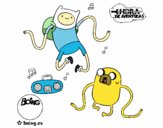 Finn y Jake escuchando música