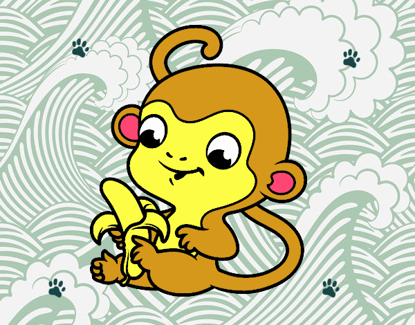 Monito con plátano