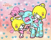 Niñas y Unicornio Kawaii