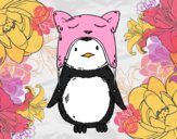 Pingüino con gorrito divertido