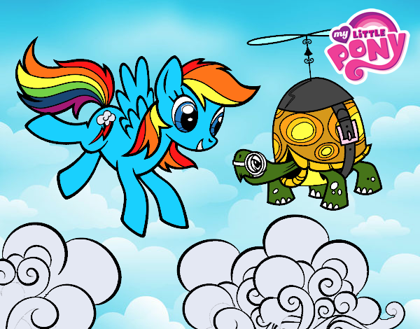 Rainbow Dash y la tortuga tanque