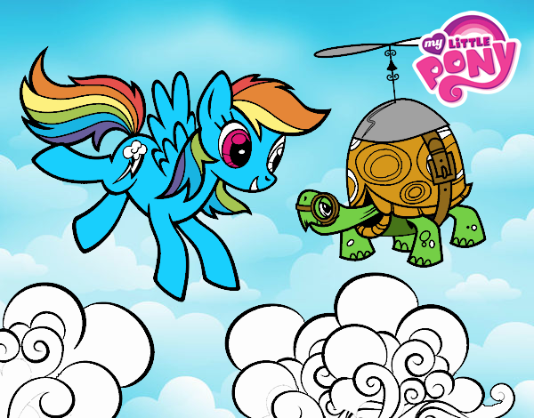 Rainbow Dash y la tortuga tanque