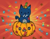 Un gatito de Halloween