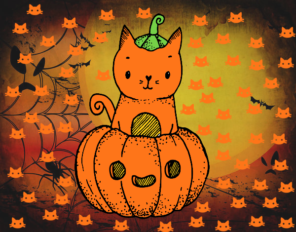 Un gatito de Halloween