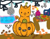 Un gatito de Halloween