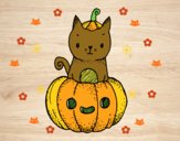 Un gatito de Halloween