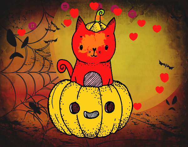 Un gatito de Halloween