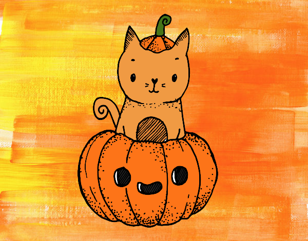 Un gatito de Halloween