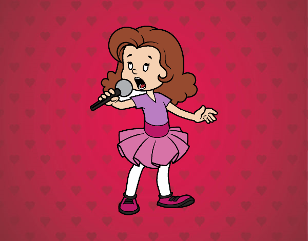 Una niña cantando