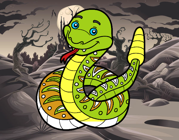 Una serpiente de cascabel