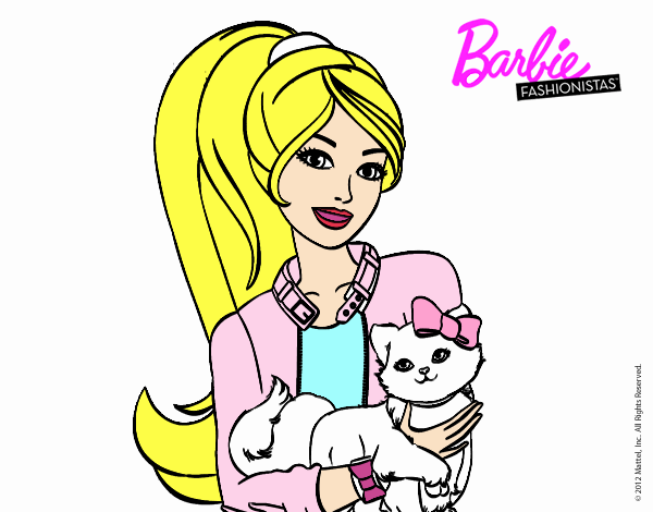 Barbie con su linda gatita