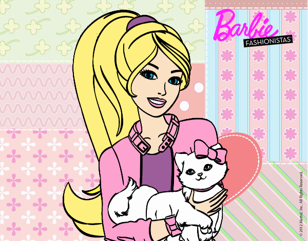 Barbie con su linda gatita