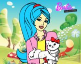 Barbie con su linda gatita