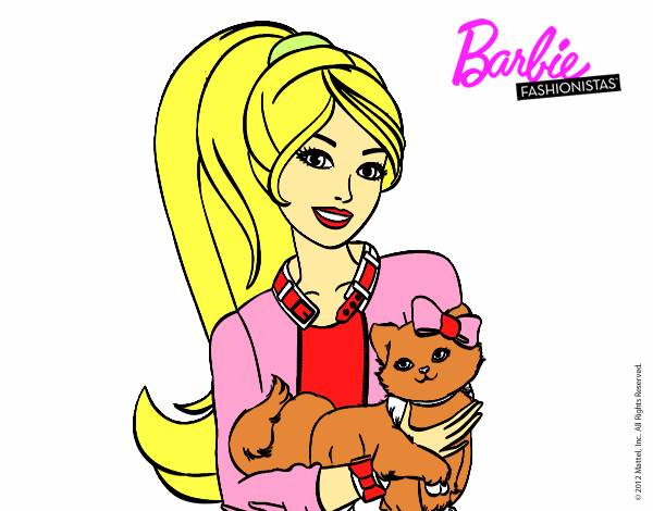 Barbie con su linda gatita