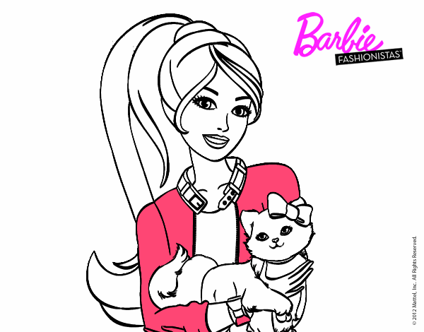 Barbie con su linda gatita