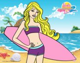 Barbie con tabla de surf