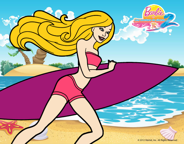 Barbie corre al agua