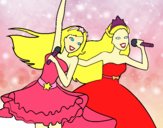 Barbie y la princesa cantando