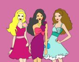 Barbie y sus amigas vestidas de fiesta