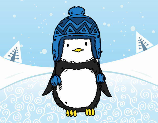 Bebé pingüino con gorrito