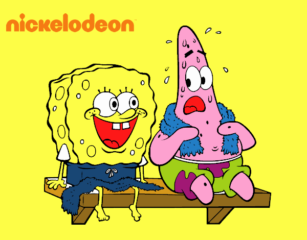 Bob Esponja y Patricio en bañador