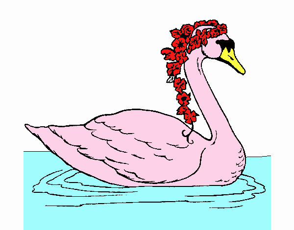 Cisne con flores