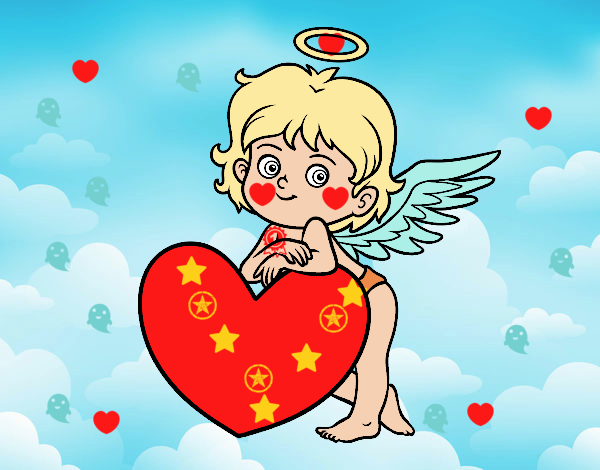 Cupido y un corazón