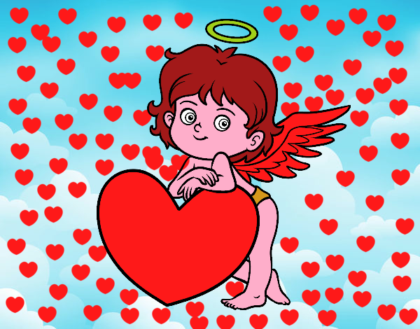 Cupido y un corazón