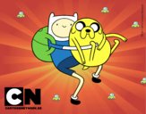 Finn y Jake abrazados