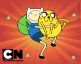 Finn y Jake abrazados